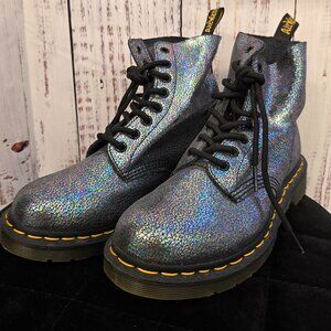 Iridescent blue crackle 1460 Pascal boots